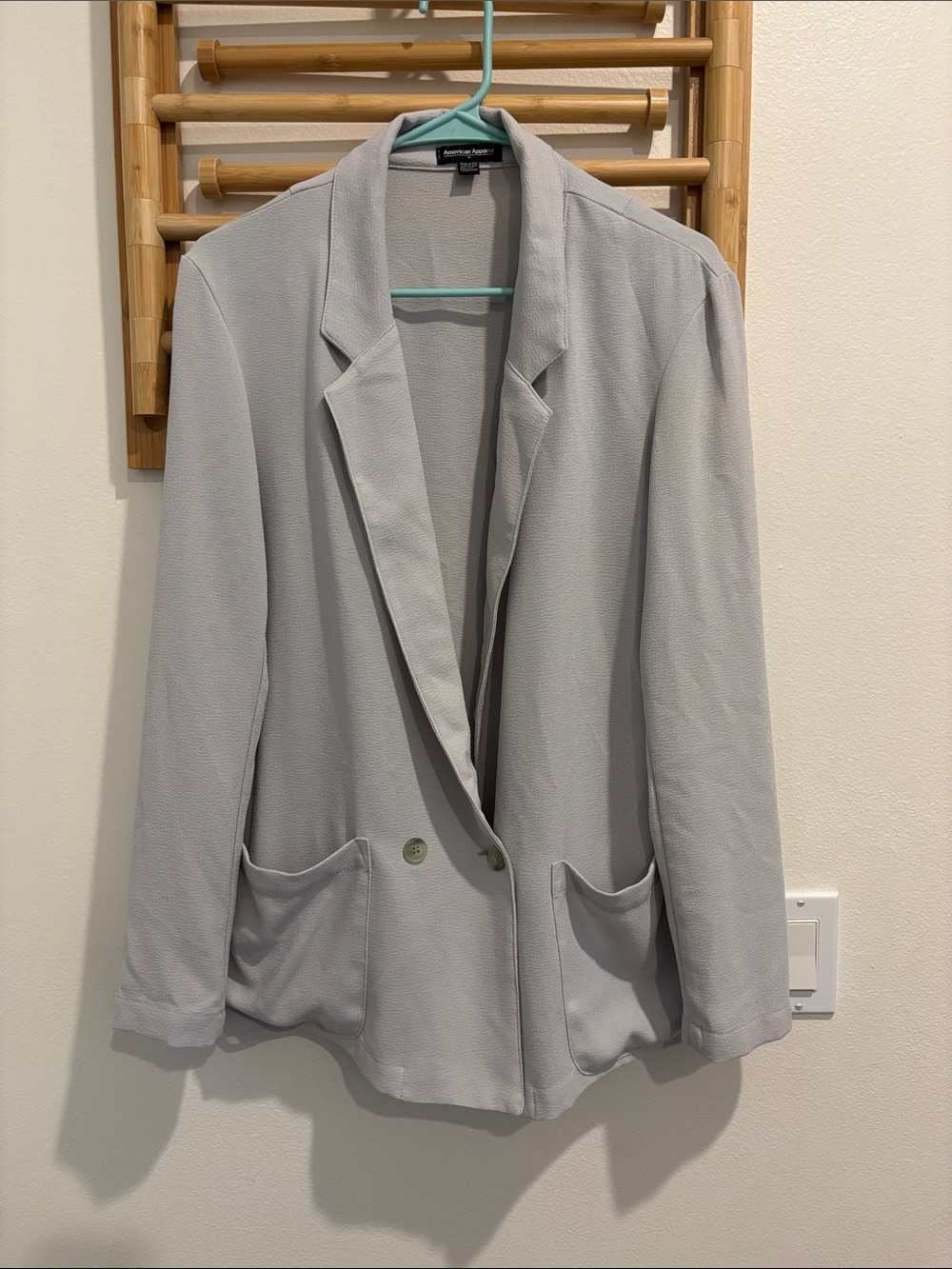 American Apparel Soft Light Gray Open-Front Blazer Size Medium